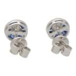 Art Deco Inspired Sapphire and Diamond Target Stud Earrings