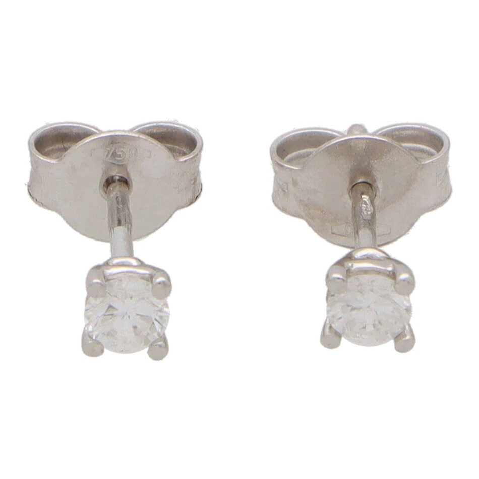 Solitaire 0.24 Carat Diamond Stud Earrings
