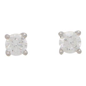 Solitaire 0.70 Carat Diamond Stud Earrings