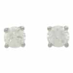 Solitaire 0.83 Carat Diamond Stud Earrings