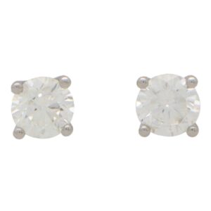 Solitaire 0.83 Carat Diamond Stud Earrings