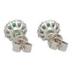 Emerald and Diamond Cluster Earrings