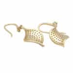 Contemporary Diamond Leaf Drop Earrings