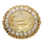 Late Victorian Citrine and Old Cut Diamond Brooch