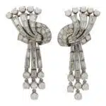 Vintage 1940's Deco Inspired Diamond Drop Earrings