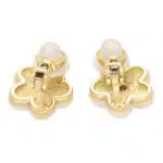 Vintage Van Cleef & Arpels Coral and Diamond Flower Earrings
