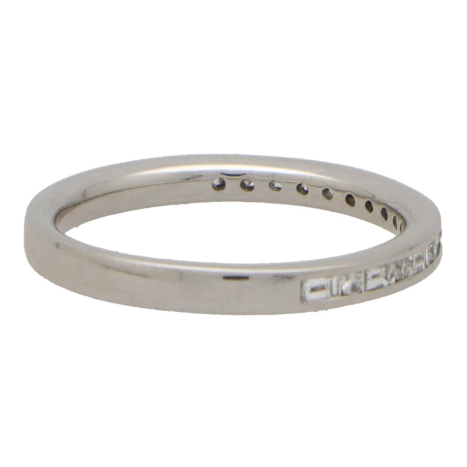 Contemporary Baguette and Round Cut Half Eternity Ring