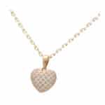 Contemporary Diamond Heart Pendant Charm in Rose Gold