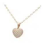 Contemporary Diamond Heart Pendant Charm in Rose Gold