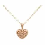 Contemporary Diamond Heart Pendant Charm in Rose Gold