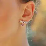 Ruby and Diamond Bee Earrings