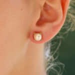 Vintage C de Cartier Pearl Stud Earrings
