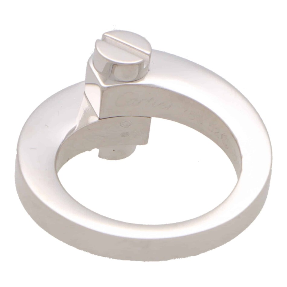 Vintage Cartier Menotte White Gold Nail Ring