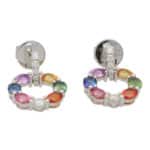 Rainbow Sapphire and Diamond Drop Earrings