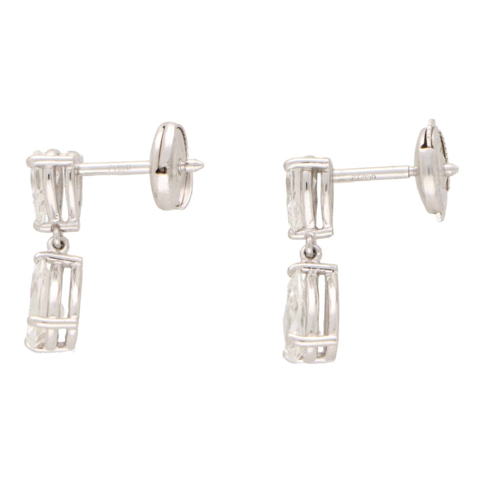 GIA Certified Pear Cut Drop Earrings