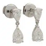 GIA Certified Pear Cut Drop Earrings