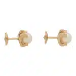 Vintage C de Cartier Pearl Stud Earrings