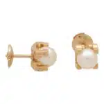 Vintage C de Cartier Pearl Stud Earrings