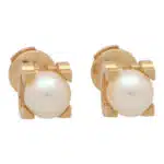 Vintage C de Cartier Pearl Stud Earrings