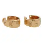 Vintage Cartier Logo Hoop Earrings