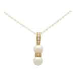 Vintage Cartier Double Pearl and Diamond Pendant