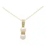 Vintage Cartier Double Pearl and Diamond Pendant