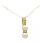 Vintage Cartier Double Pearl and Diamond Pendant