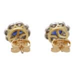 Contemporary Sapphire and Diamond Floral Cluster Earrings