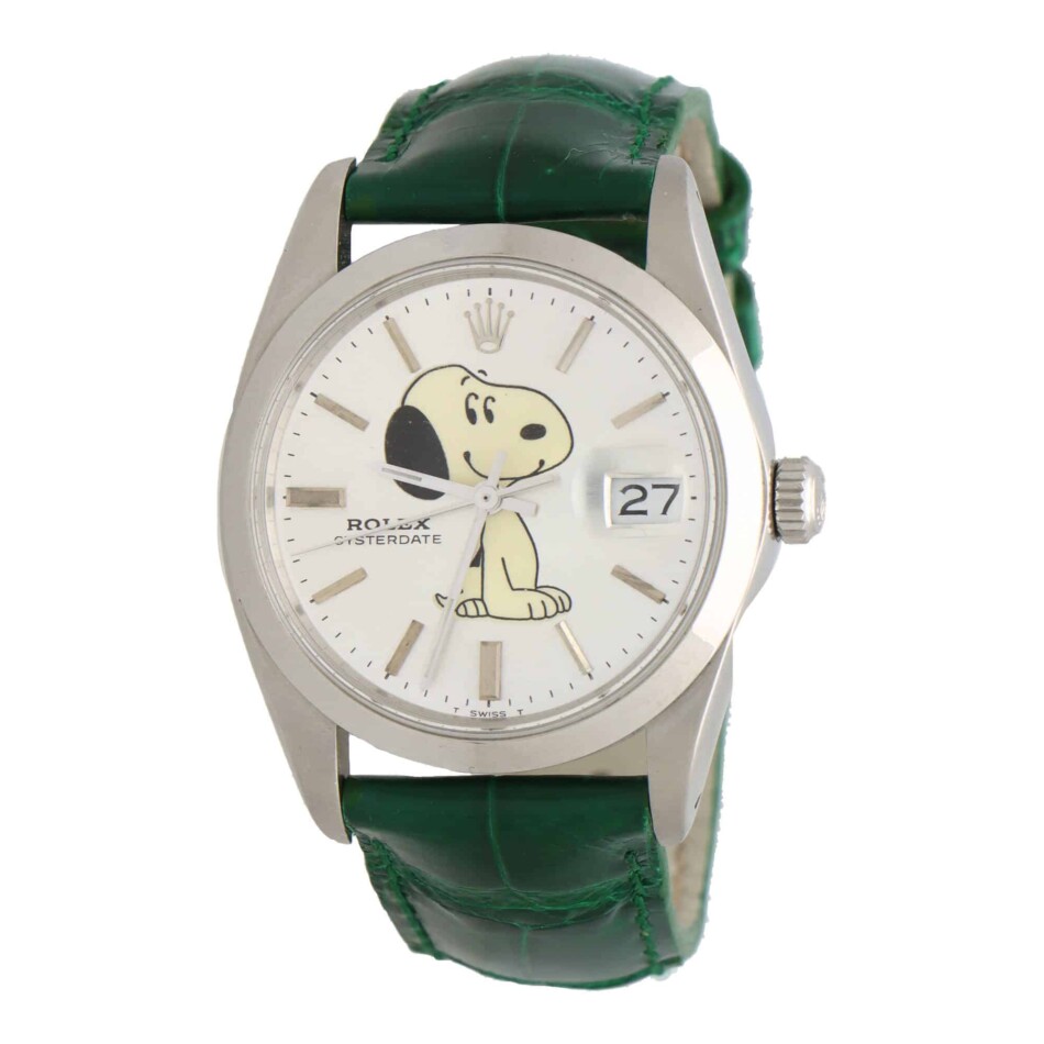 Vintage 1984 Manual Rolex Oyster Date Watch with Custom Snoopy