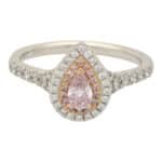 GIA Certified Natural Pink Diamond Double Halo Ring