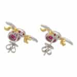 Ruby and Diamond Bee Earrings