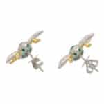 Emerald and Diamond Bee Earrings