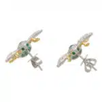Emerald and Diamond Bee Earrings