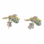 Emerald and Diamond Bee Earrings