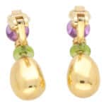 Vintage Bvlgari Peridot, Amethyst and Diamond Earrings