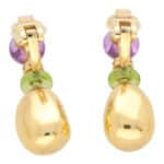 Vintage Bvlgari Peridot, Amethyst and Diamond Earrings