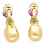 Vintage Bvlgari Peridot, Amethyst and Diamond Earrings