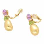 Vintage Bvlgari Peridot, Amethyst and Diamond Earrings