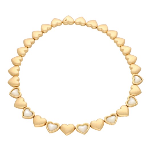 Vintage Mauboussin Mother of Pearl Heart Necklace