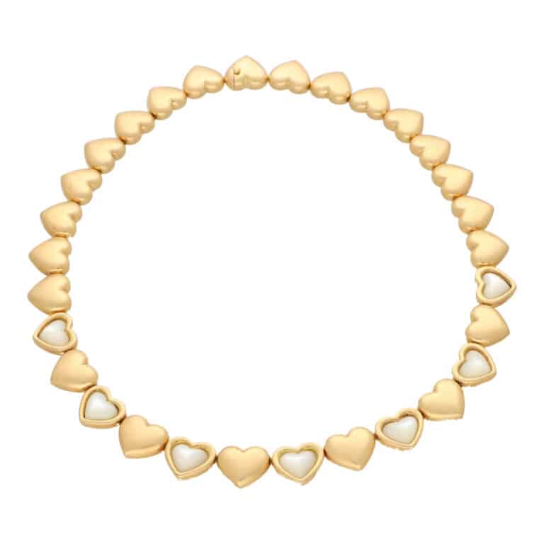 Vintage Mauboussin Mother of Pearl Heart Necklace