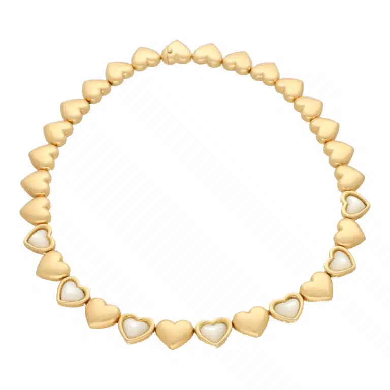 Vintage Mauboussin Mother of Pearl Heart Necklace