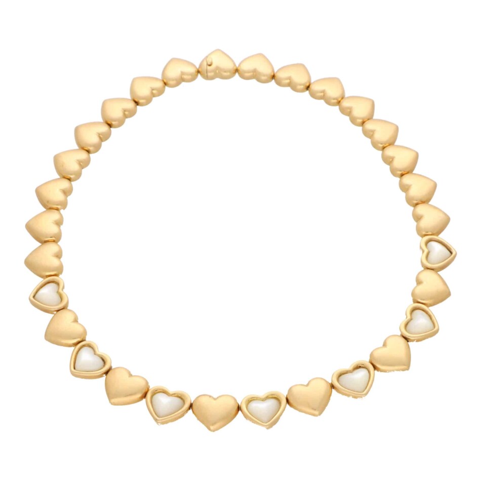 Vintage Mauboussin Mother of Pearl Heart Necklace