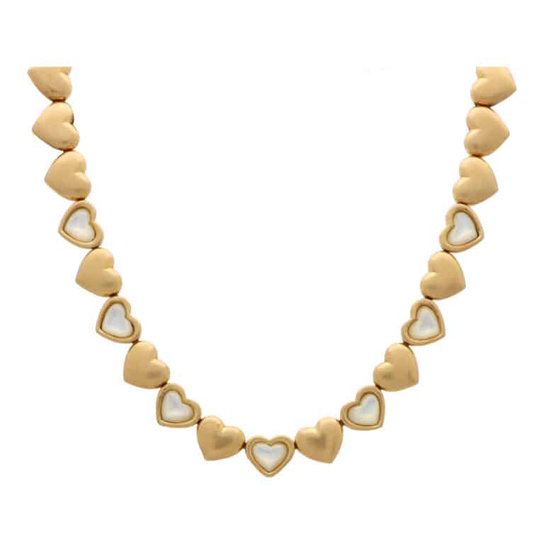 Vintage Mauboussin Mother of Pearl Heart Necklace