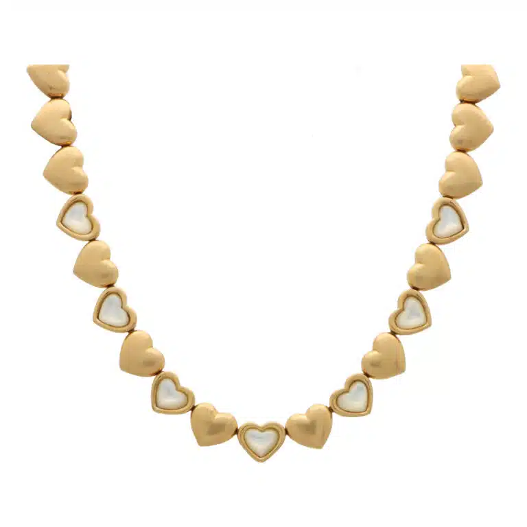 Vintage Mauboussin Mother of Pearl Heart Necklace