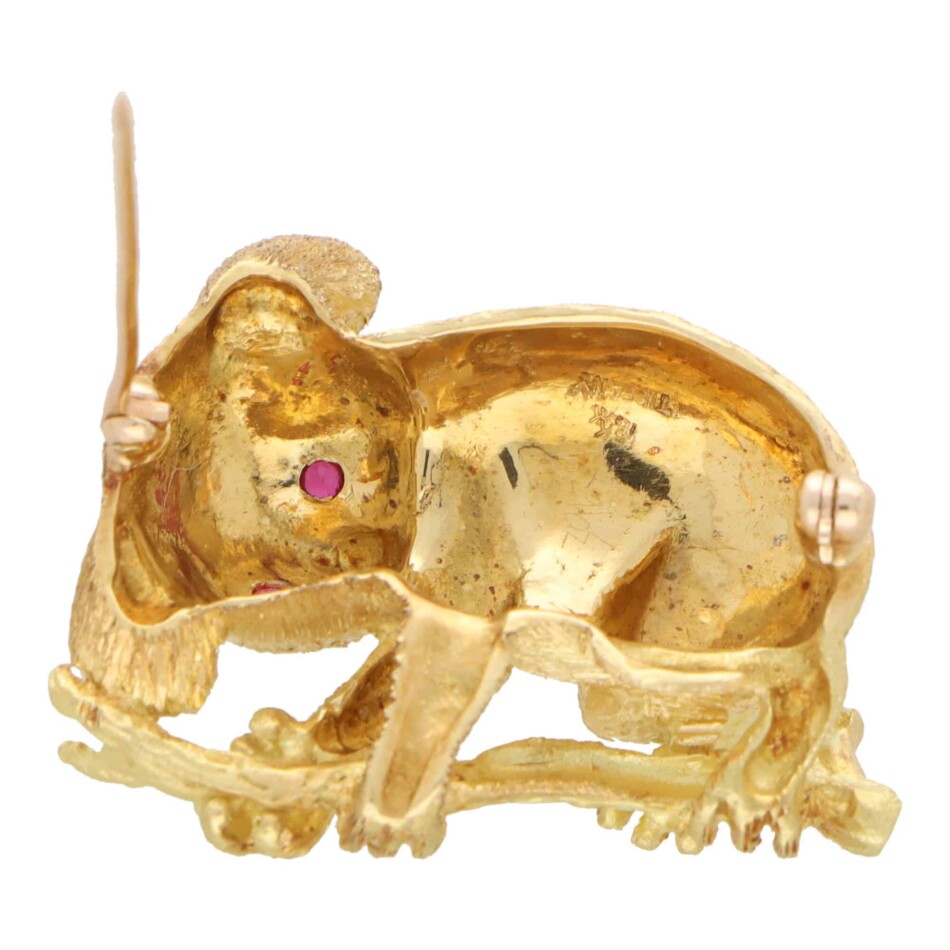 Vintage Tiffany & Co. Ruby Koala Brooch.