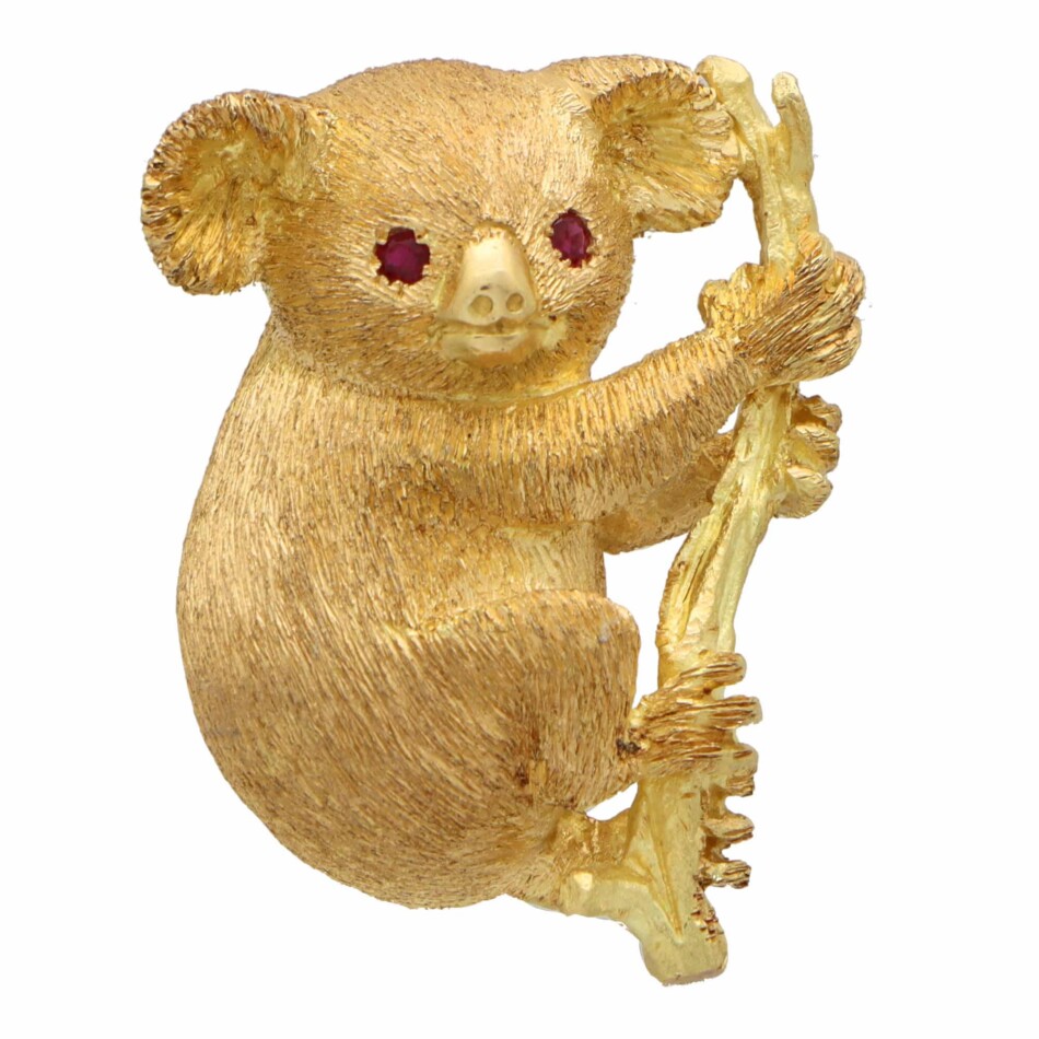 Vintage Tiffany & Co. Ruby Koala Brooch.
