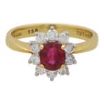 Vintage Tiffany & Co. Ruby and Diamond Cluster Ring