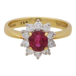 Vintage Tiffany & Co. Ruby and Diamond Cluster Ring