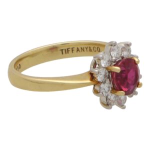 Vintage Tiffany & Co. Ruby and Diamond Cluster Ring