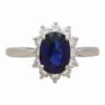 Vintage Tiffany & Co. Blue Sapphire and Diamond Cluster Ring